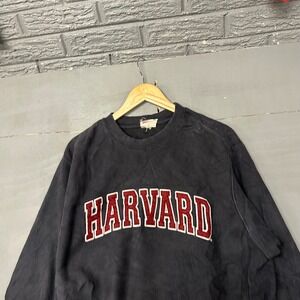 Vintage Champion Reverse Weave Harvard Sweatshirt Navy Blue Mens Medium